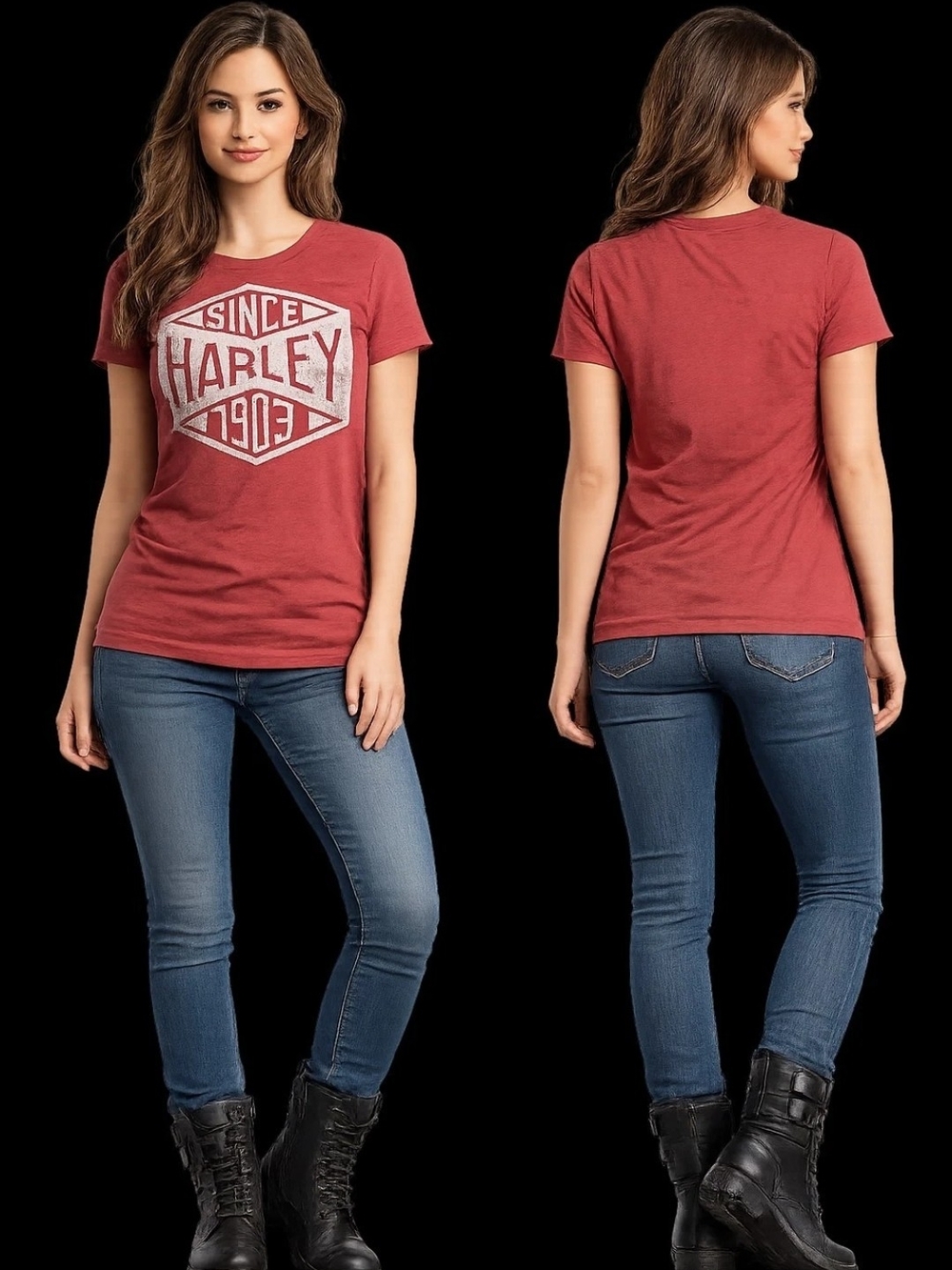 Harley-Davidson Red Graphic Short Sleeve Tee